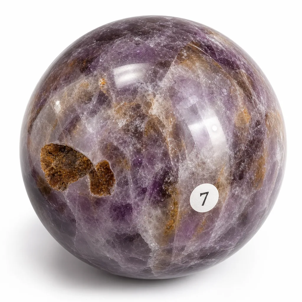 Premium Purple Crystal Sphere Healing Chakra Decor for Meditation & Altar Spaces