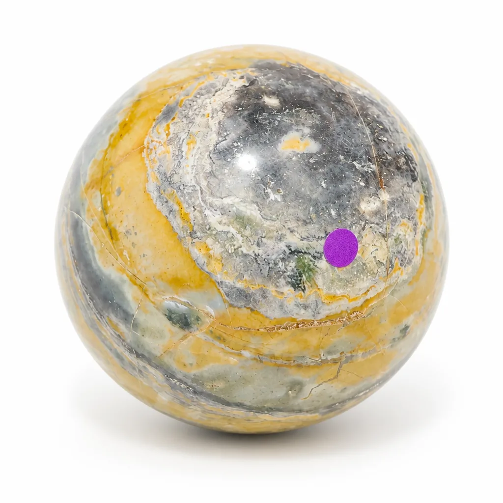 Premium Ocean Jasper Sphere – Handcrafted Healing Chakra Crystal for Meditation, Yoga & Spiritual Decor