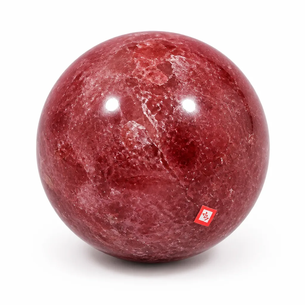 Premium Strawberry Quartz Crystal Ball – Handcrafted Healing Energy for Meditation, Yoga & Spiritual Decor