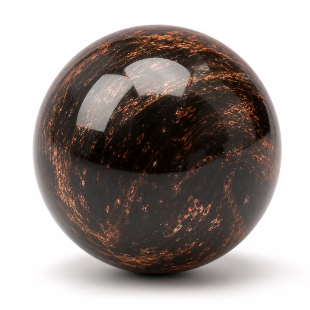 Premium Rose Gold Crystal Sphere – Chakra Healing Energy Ball for Meditation & Altar Decor