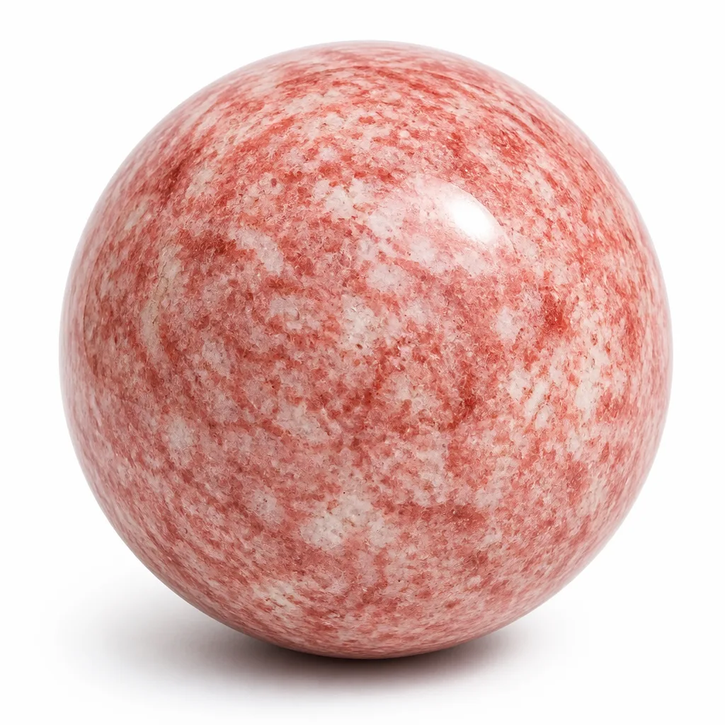 Premium American Red Rose Stone Sphere – Handcrafted Healing Energy Crystal for Meditation, Yoga & Spiritual Decor