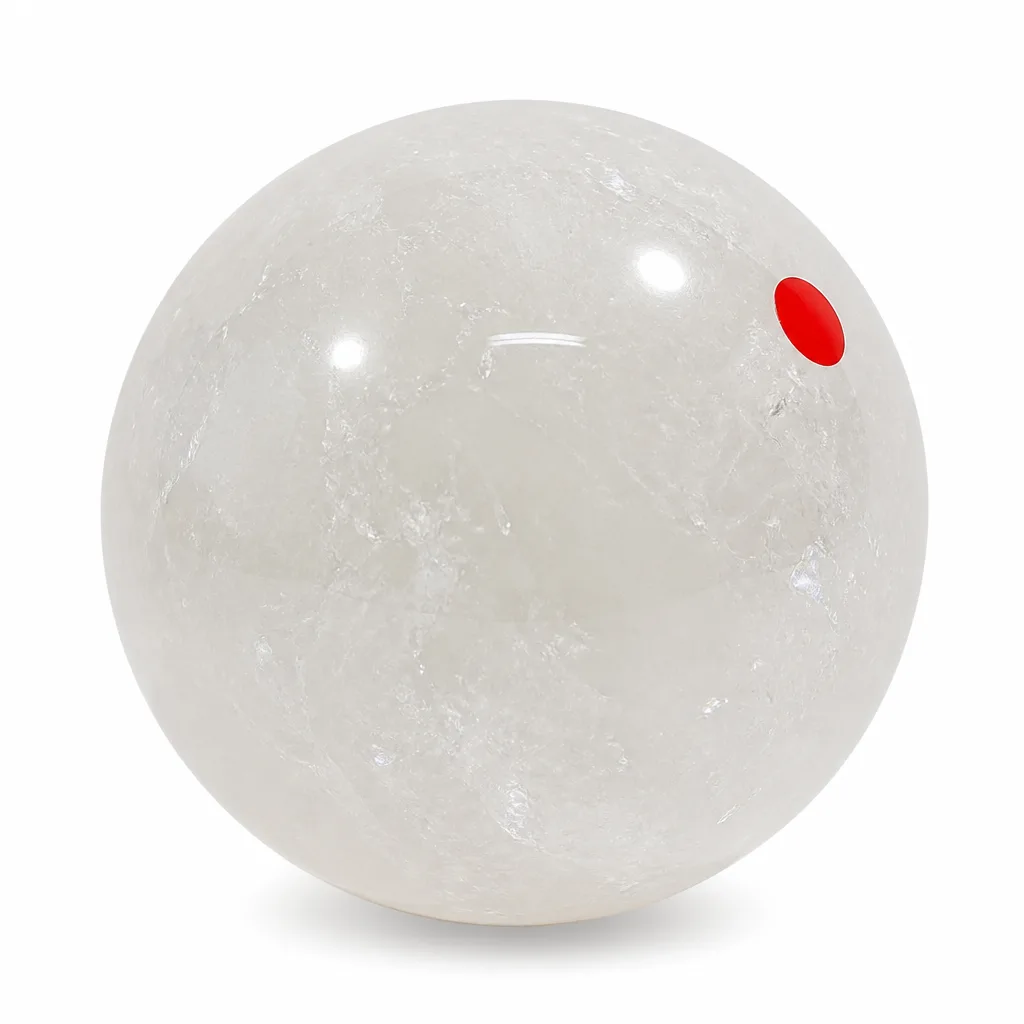 Premium White Transparent Calcite Sphere – Handcrafted Chakra Healing Energy for Meditation & Altar Decor