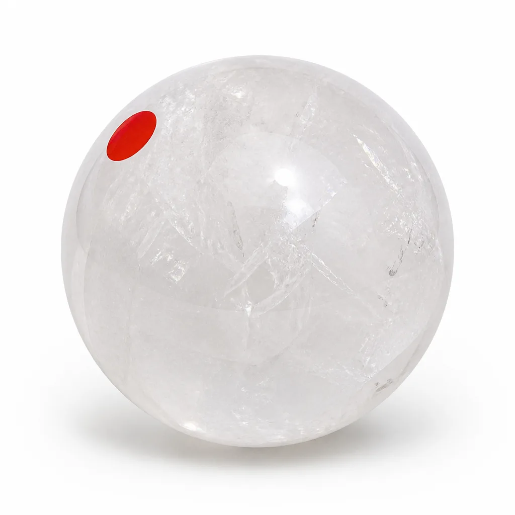 Premium White Transparent Calcite Sphere – Handcrafted Chakra Healing Energy for Meditation & Altar Decor