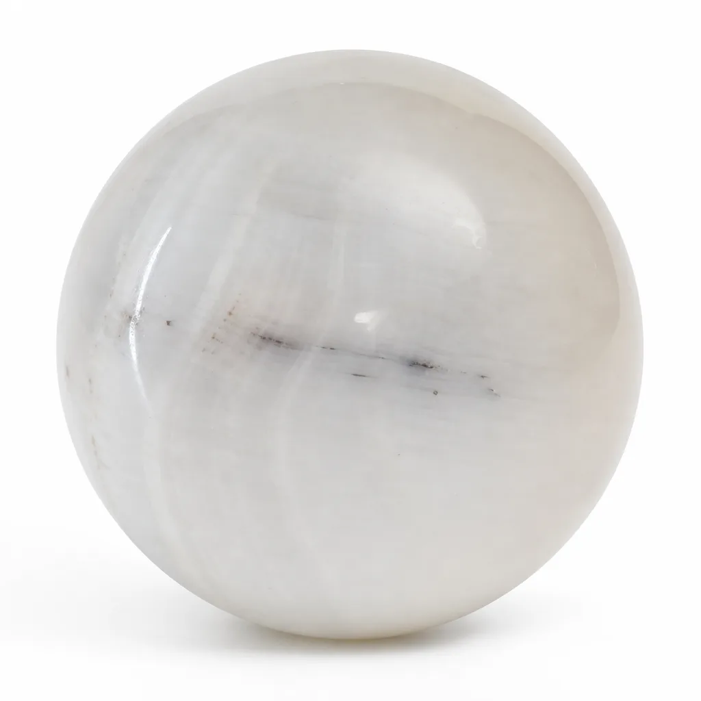Premium White Agate Crystal Ball – Handcrafted Healing & Chakra Energy for Meditation, Yoga & Spiritual Decor