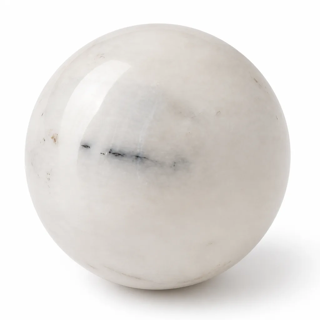 Premium White Agate Crystal Ball – Handcrafted Healing & Chakra Energy for Meditation, Yoga & Spiritual Decor