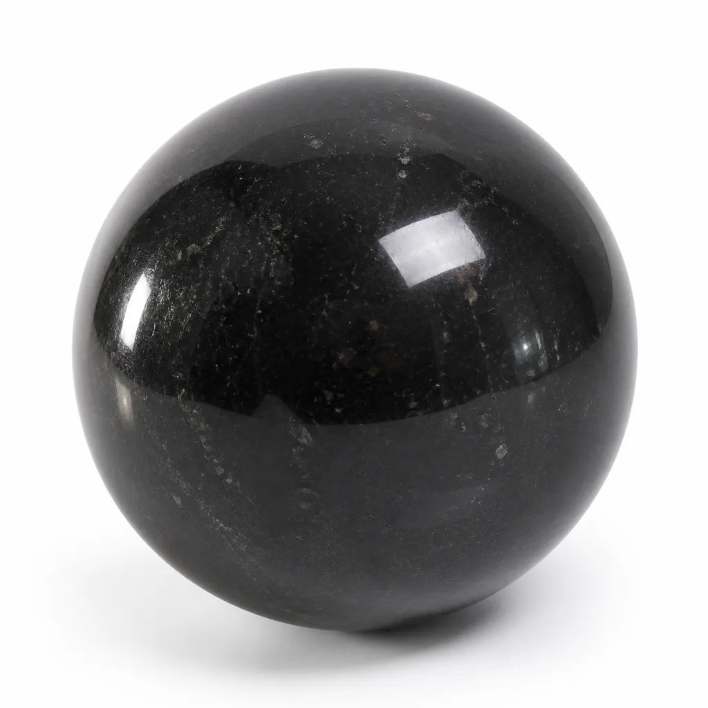 Black Tourmaline Sphere Crystal Protection & Chakra Energy Decor for Meditation, Office & Altar | Premium Metaphysical Collection