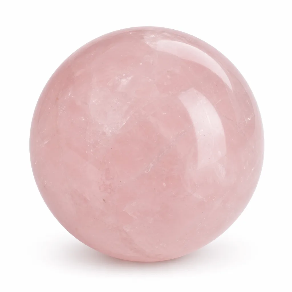 Premium Rose Quartz Sphere – Handcrafted Chakra Healing Crystal for Meditation, Yoga & Spiritual Decor