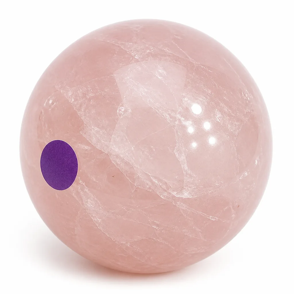 Premium Rose Quartz Sphere – Handcrafted Chakra Healing Crystal for Meditation, Yoga & Spiritual Decor