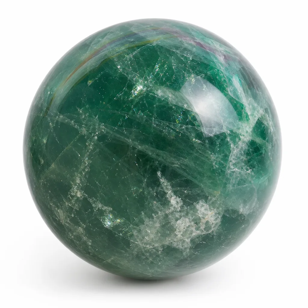 Fluorite Crystal Sphere B Grade Chakra Healing Energy Decor Premium Collection