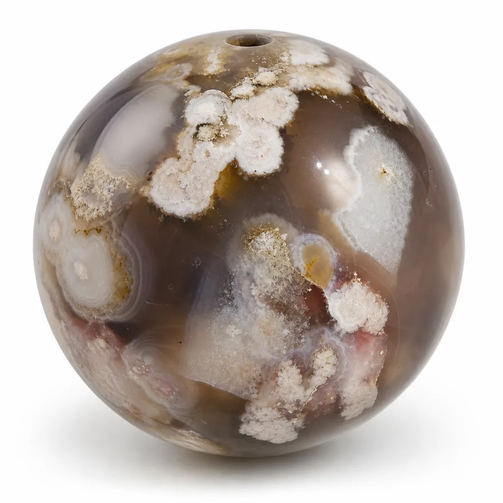 Black Sakura Agate Bead Premium Healing Energy Protection Chakra Decor for Meditation, Yoga, Office & Altar | Black Label Collection