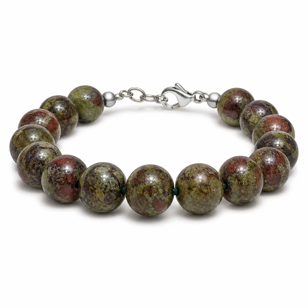 Premium Dragon’s Blood Stone Beads – Handcrafted Healing & Chakra Energy for Meditation, Yoga & Spiritual Spaces