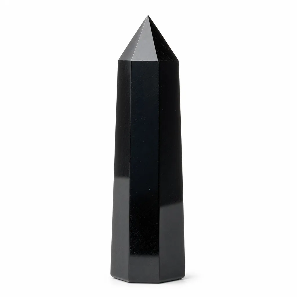 Obsidian Small Pillar Crystal – Handcrafted Energy & Protection for Meditation, Yoga & Home Decor