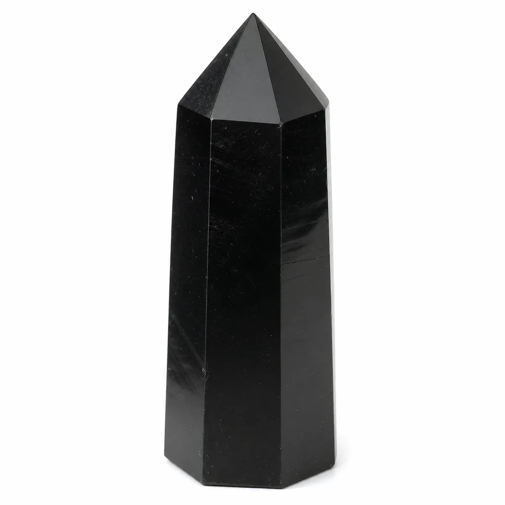 Obsidian Small Pillar Crystal – Handcrafted Energy & Protection for Meditation, Yoga & Home Decor