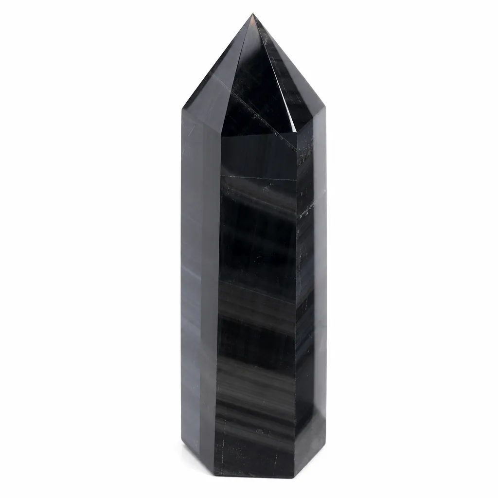 Obsidian Crystal Pillar – Premium Handcrafted Healing & Protection Stone for Meditation, Yoga, Altar & Home Decor
