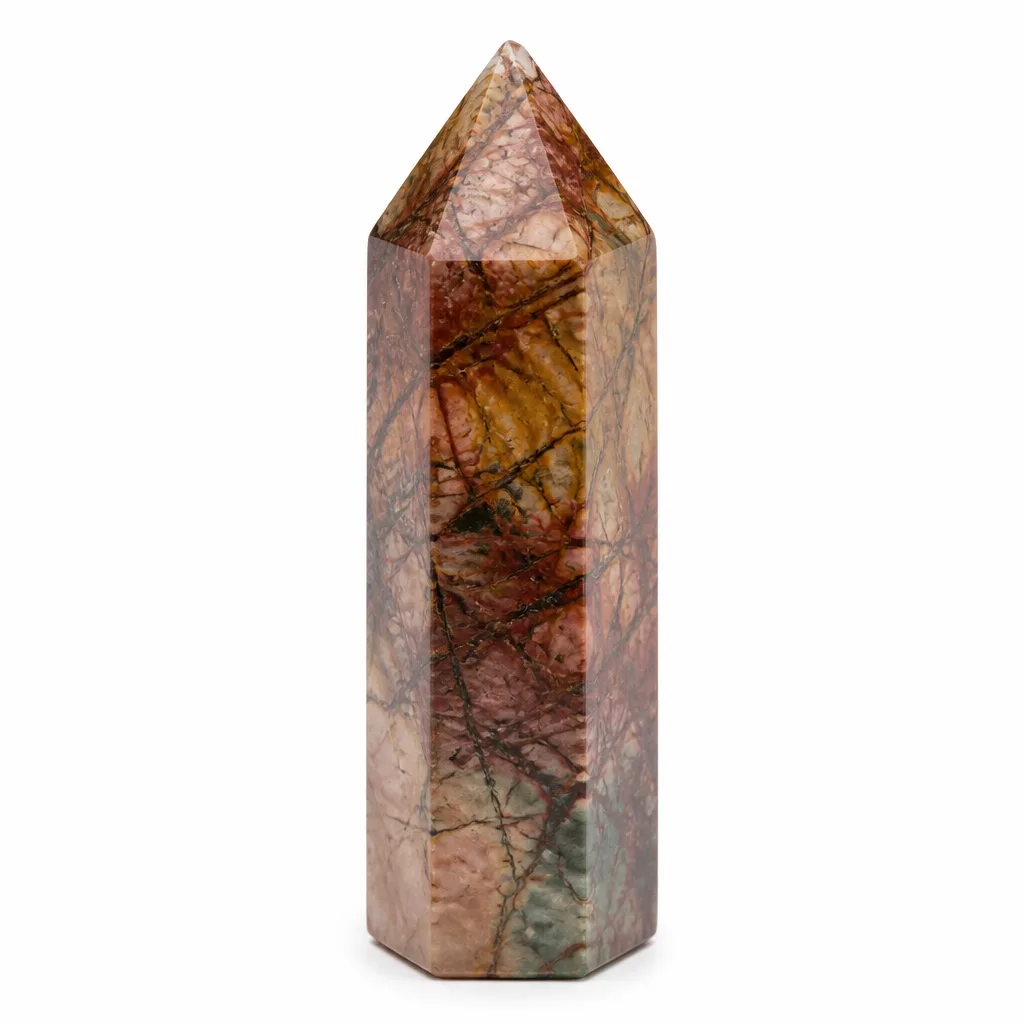 Premium Red Pine Crystal Column – Chakra Healing Energy for Meditation, Yoga & Spiritual Decor