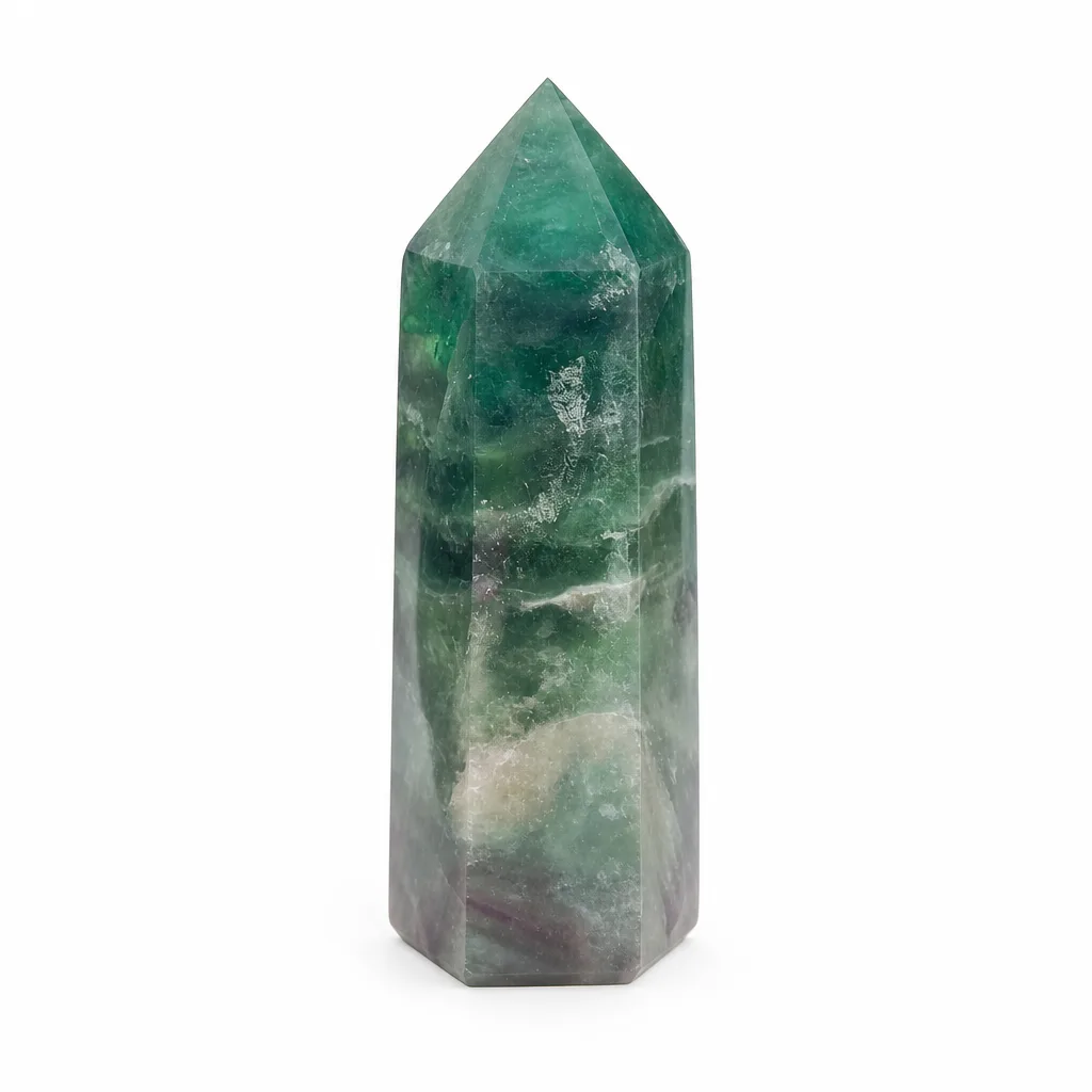 Fluorite Crystal Pillar Chakra Healing Energy for Meditation & Office | Red Label
