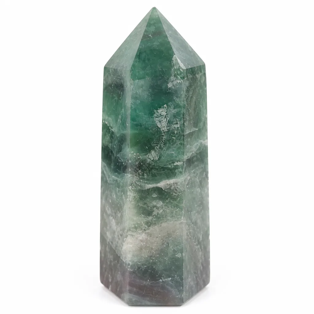 Fluorite Crystal Pillar Chakra Healing Energy for Meditation & Office | Red Label