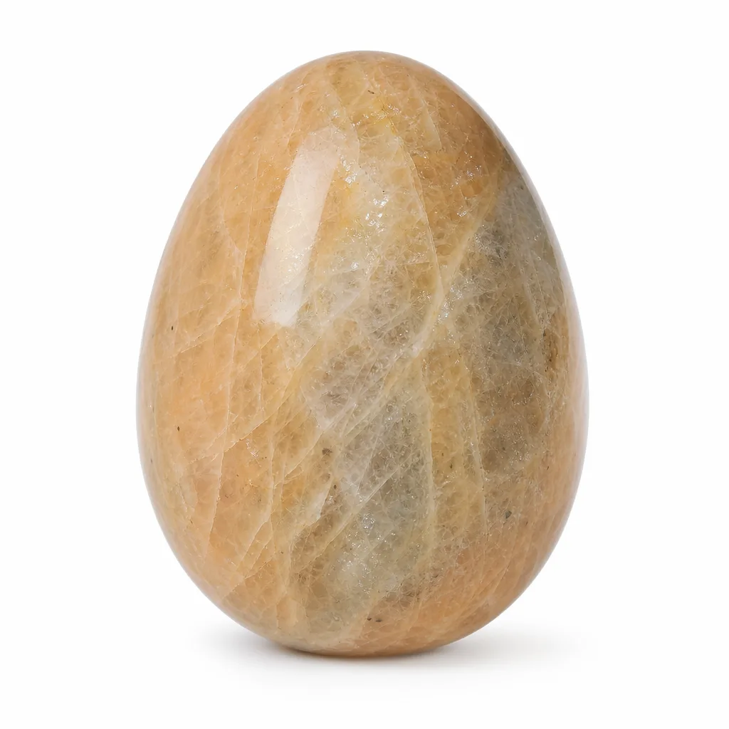 Yellow Moonlight Crystal Egg Chakra Healing Energy Protection Decor for Meditation, Yoga & Altar | Premium Metaphysical Collection