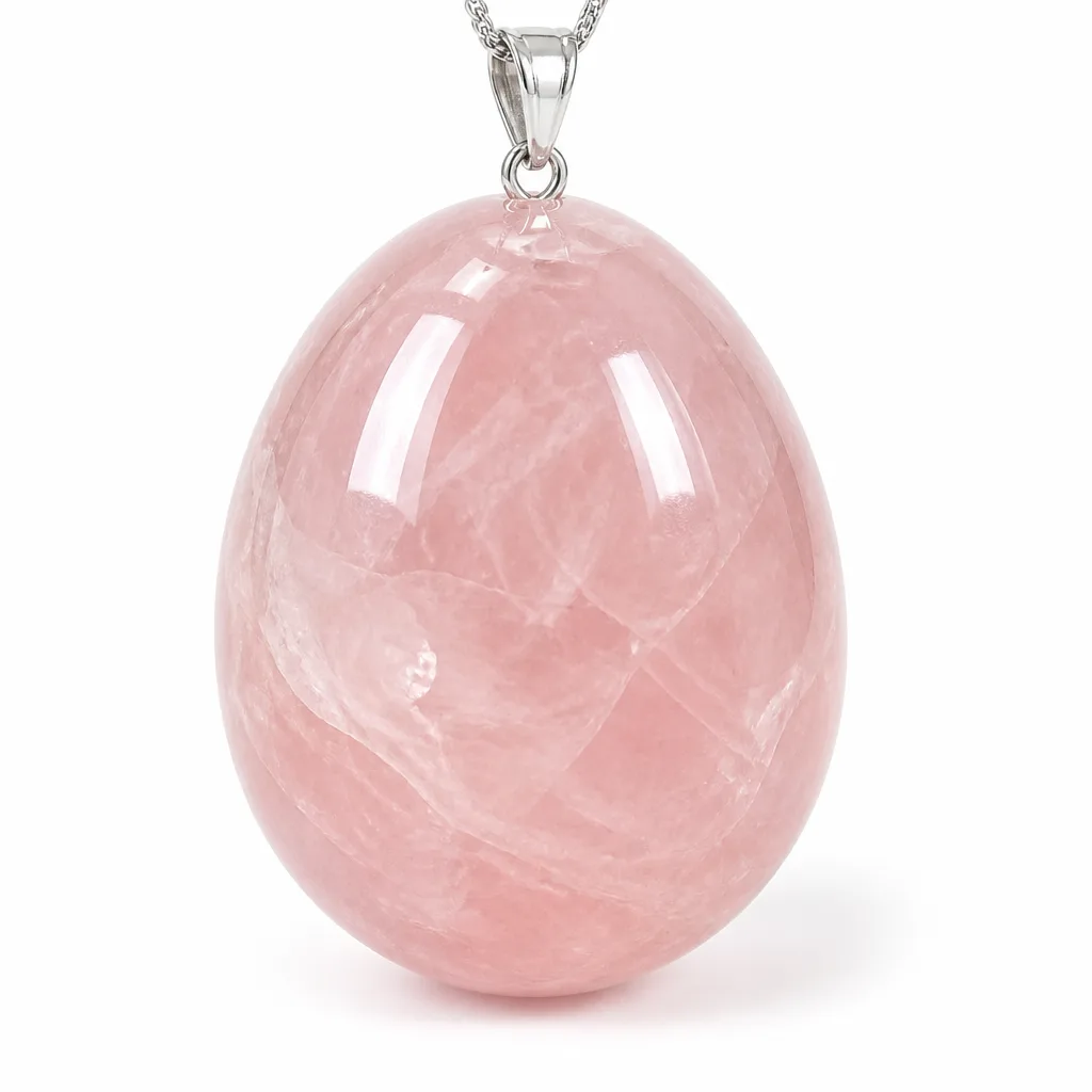 Premium Handcrafted Rose Quartz Crystal Egg – Chakra Healing & Energy Decor for Meditation, Yoga & Spiritual Spaces