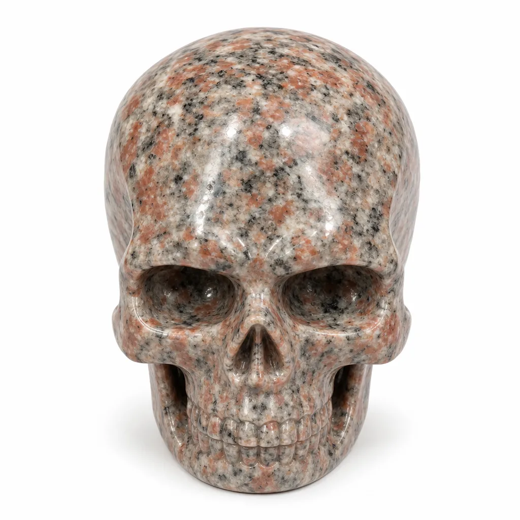 Premium Flame Stone Crystal Skull – Handcrafted Chakra Healing Energy Decor for Meditation & Office Spaces