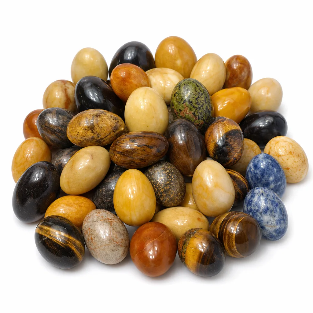 Premium Mixed Stone Crystal Eggs – Handcrafted Healing & Chakra Energy for Meditation, Yoga, Home & Altar Decor