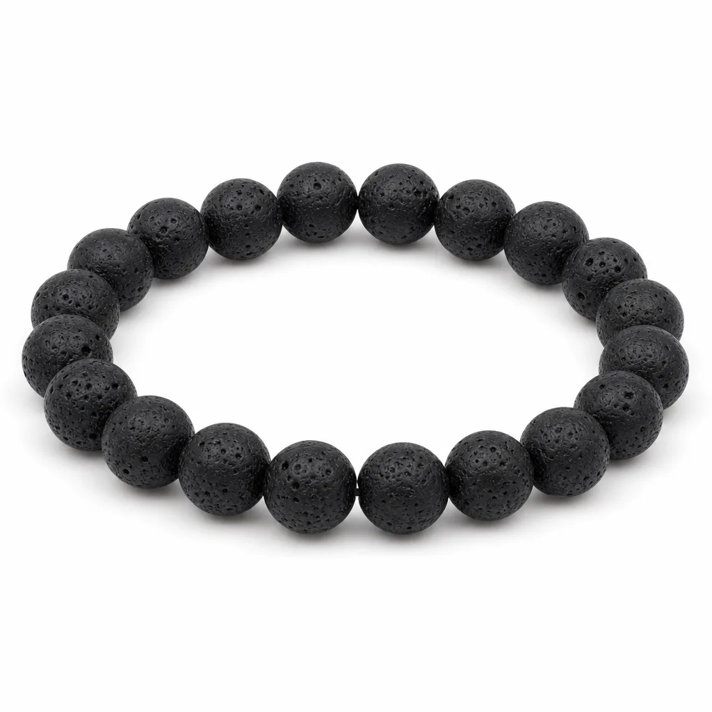 Premium 10mm Lava Stone Bracelet – Handcrafted Chakra Energy Protection for Meditation, Yoga, Office & Spiritual Gift Collection