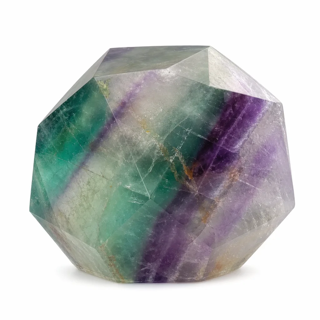Fluorite Crystal Polyhedron Chakra Energy Decor for Meditation | Premium Metaphysical Collection