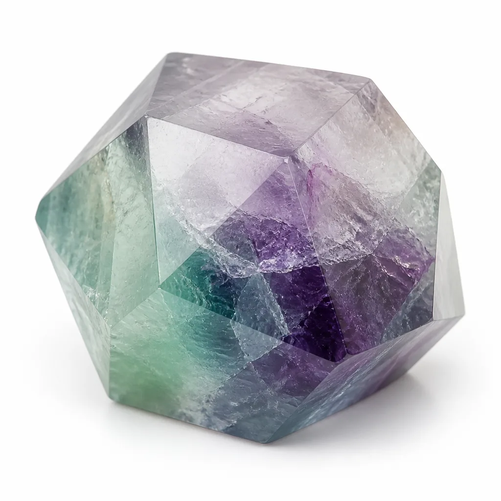 Fluorite Crystal Polyhedron Chakra Energy Decor for Meditation | Premium Metaphysical Collection