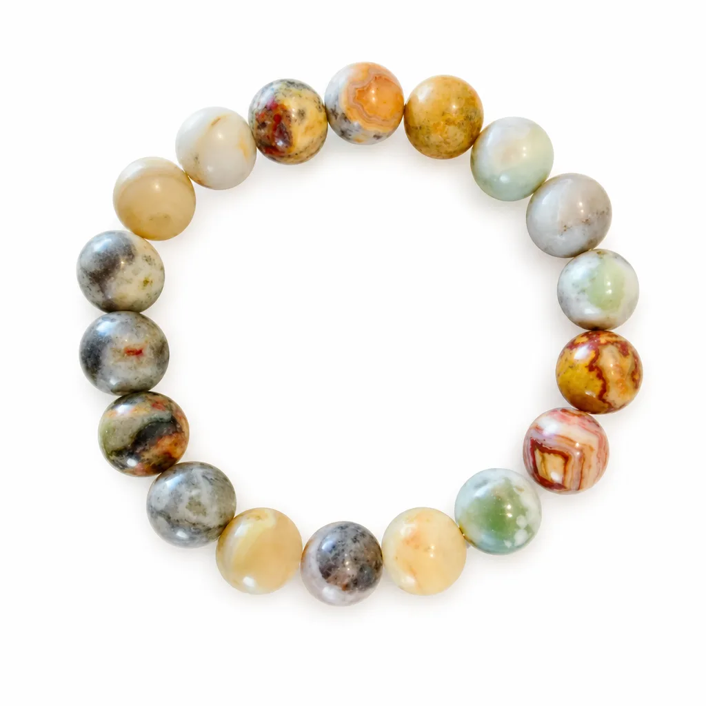 Premium Crazy Agate Bracelet – Handcrafted Healing Chakra Energy for Meditation & Spiritual Decor