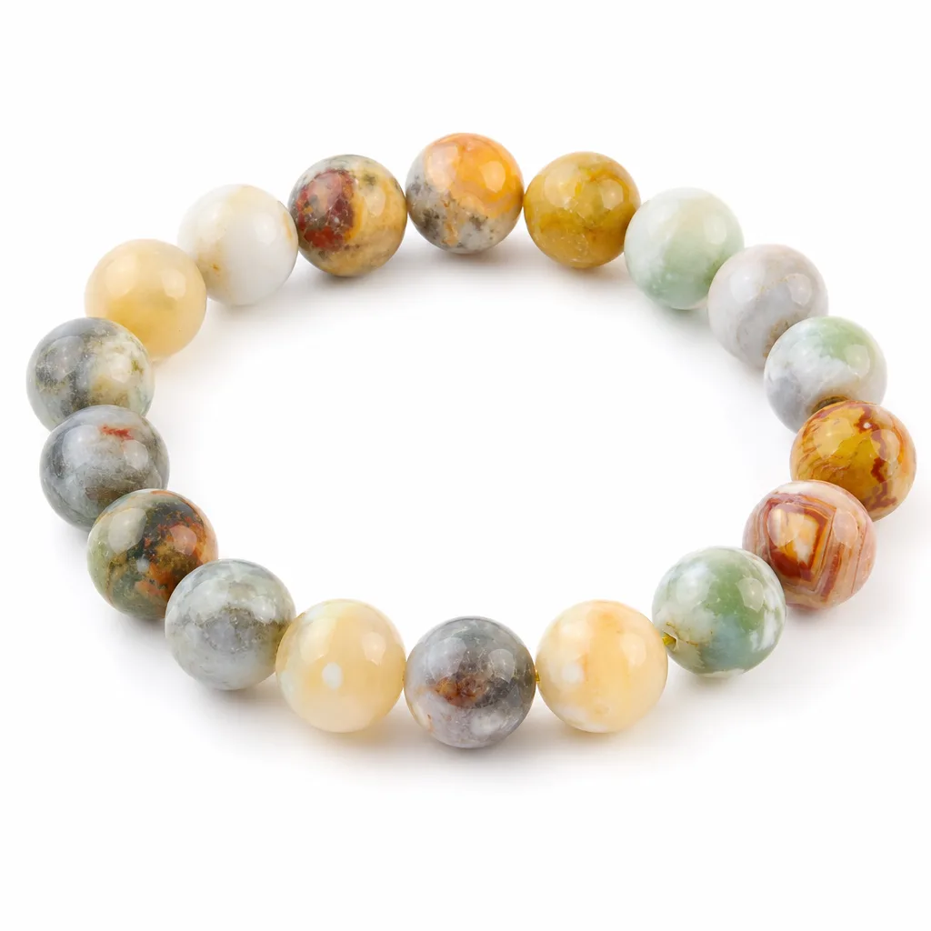 Premium Crazy Agate Bracelet – Handcrafted Healing Chakra Energy for Meditation & Spiritual Decor