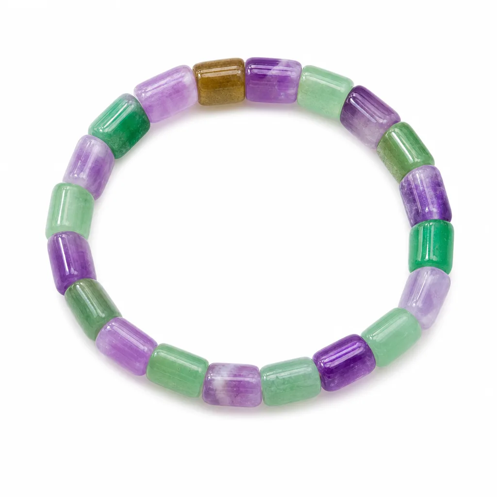 Premium Handcrafted Natural Amethyst & Green Aventurine Bracelet – Chakra Healing Energy for Meditation, Yoga & Spiritual Spaces