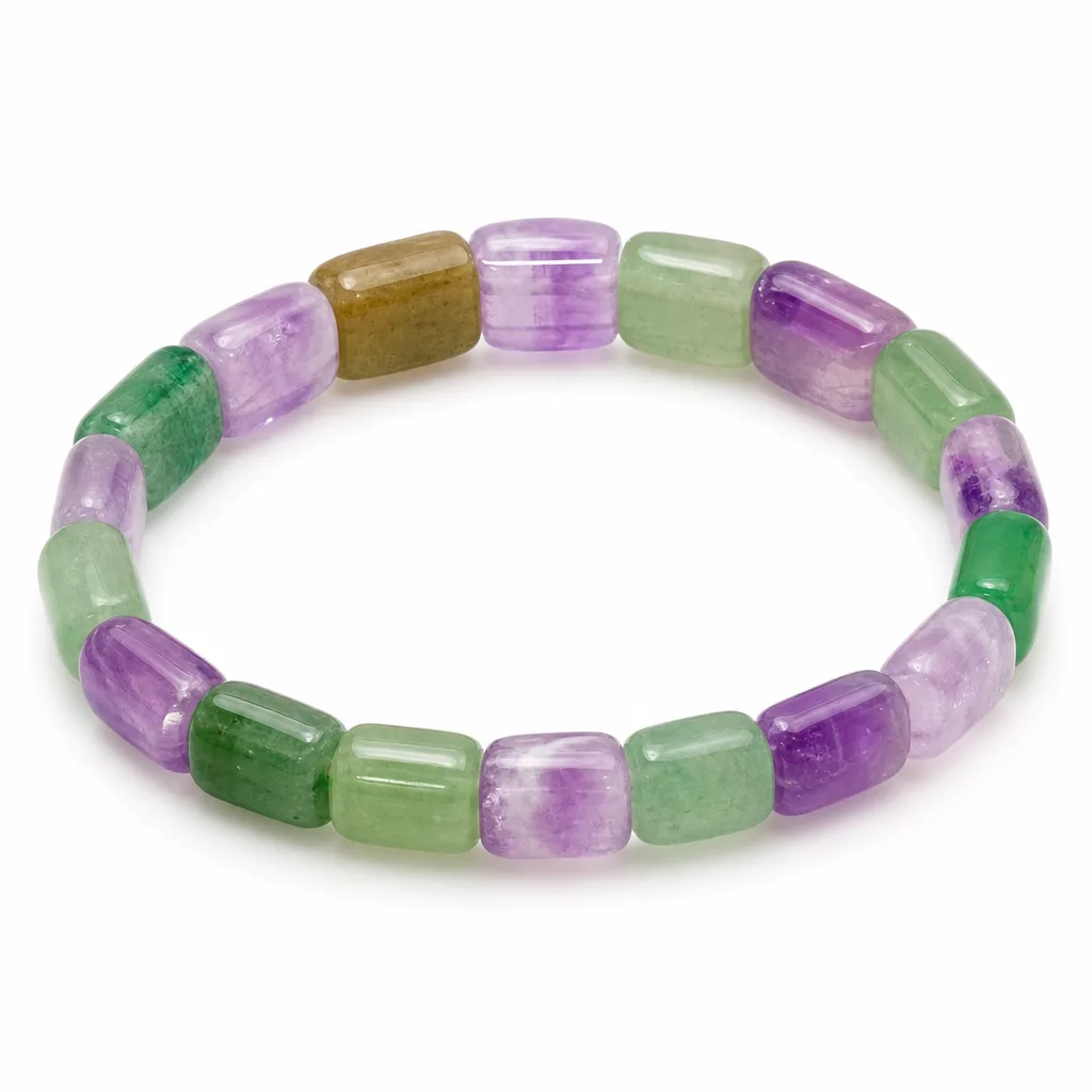 Premium Handcrafted Natural Amethyst & Green Aventurine Bracelet – Chakra Healing Energy for Meditation, Yoga & Spiritual Spaces