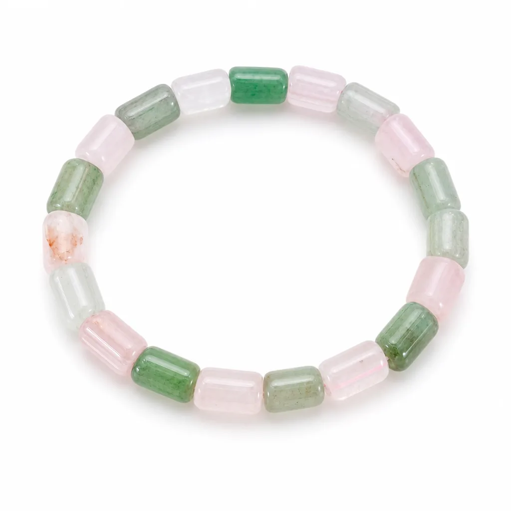 Premium Handcrafted Rose Quartz & Green Aventurine Bracelet – Chakra Healing Energy for Meditation, Yoga & Spiritual Decor