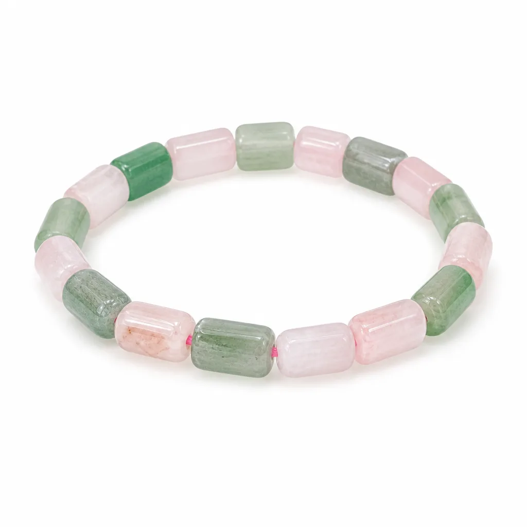 Premium Handcrafted Rose Quartz & Green Aventurine Bracelet – Chakra Healing Energy for Meditation, Yoga & Spiritual Decor