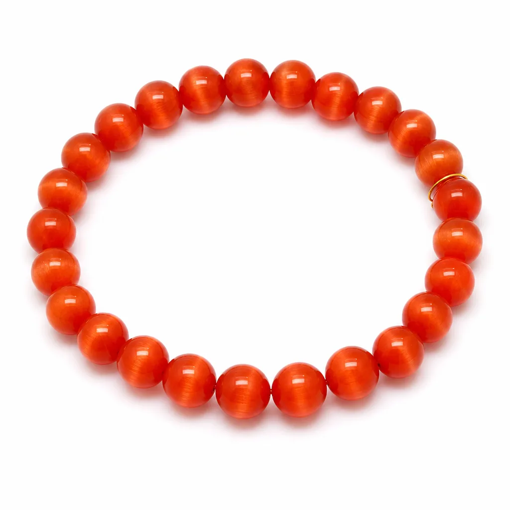 Premium 8mm Artificial Cat’s Eye Bracelet – Chakra Healing Energy & Protection for Meditation, Yoga & Spiritual Gifts