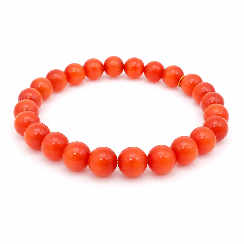 Premium 8mm Artificial Cat’s Eye Bracelet – Chakra Healing Energy & Protection for Meditation, Yoga & Spiritual Gifts