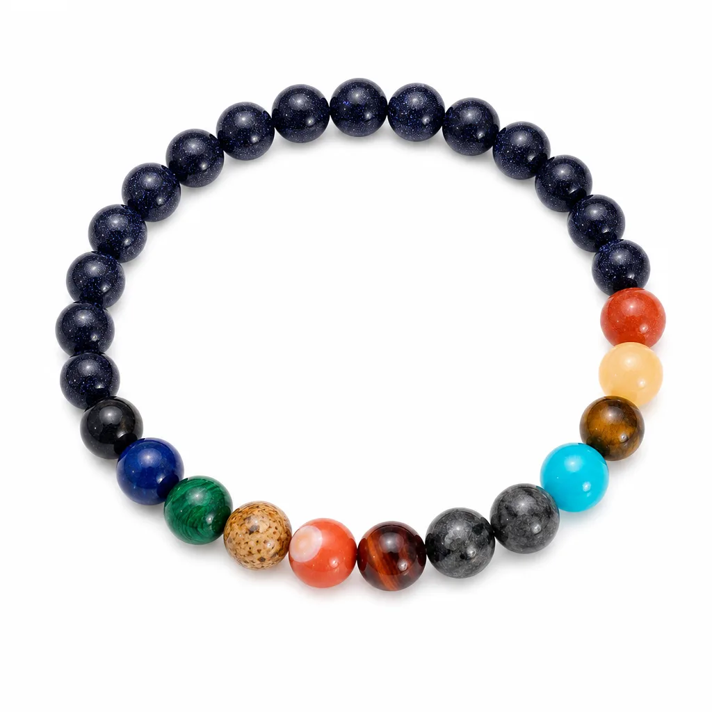 Premium Blue Sandstone Chakra Healing Bracelet – Meditation, Yoga & Spiritual Gift