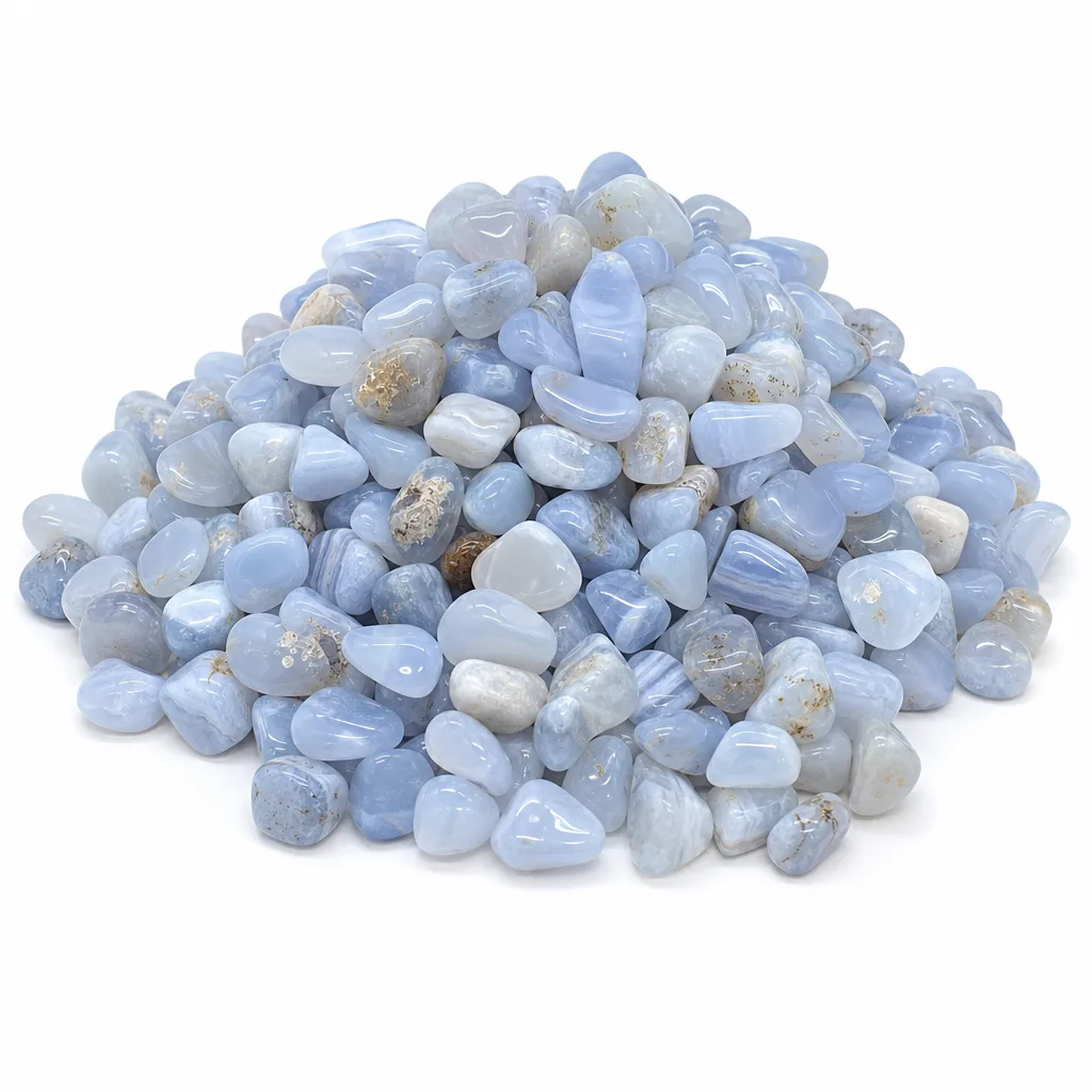 Crushed Blue Lace Agate Stone – Handcrafted Healing Energy for Meditation & Altar Decor