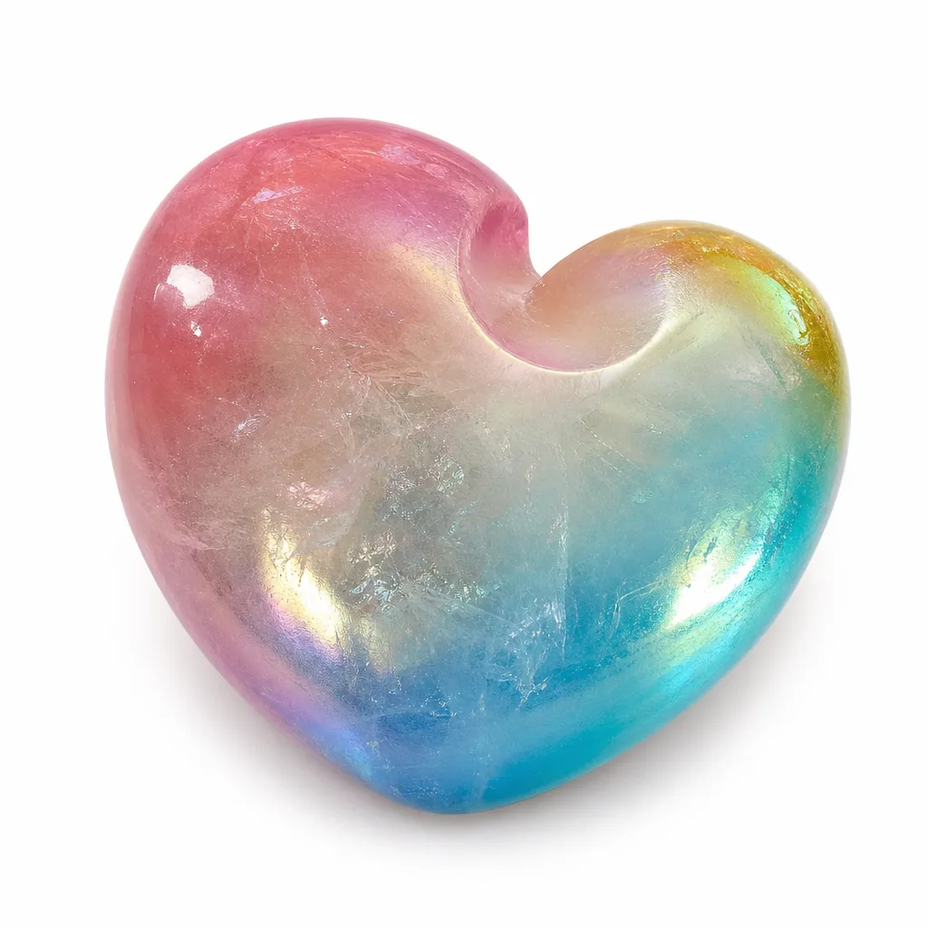 Premium Plaster Moon Heart – Handcrafted Chakra Healing Energy Decor for Yoga & Altar
