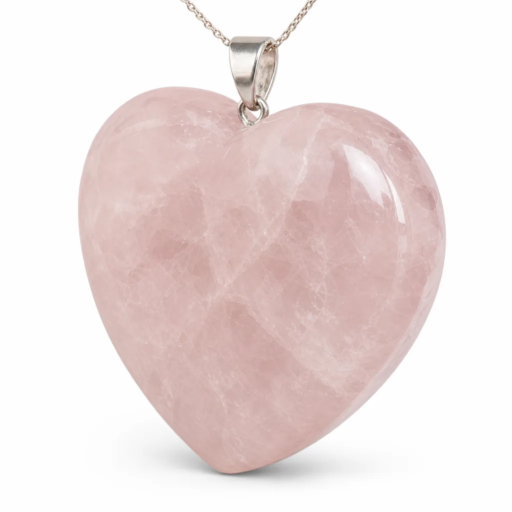 Rose Quartz Heart Crystal Healing Chakra Energy Decor for Meditation & Altar | Premium Metaphysical Collection