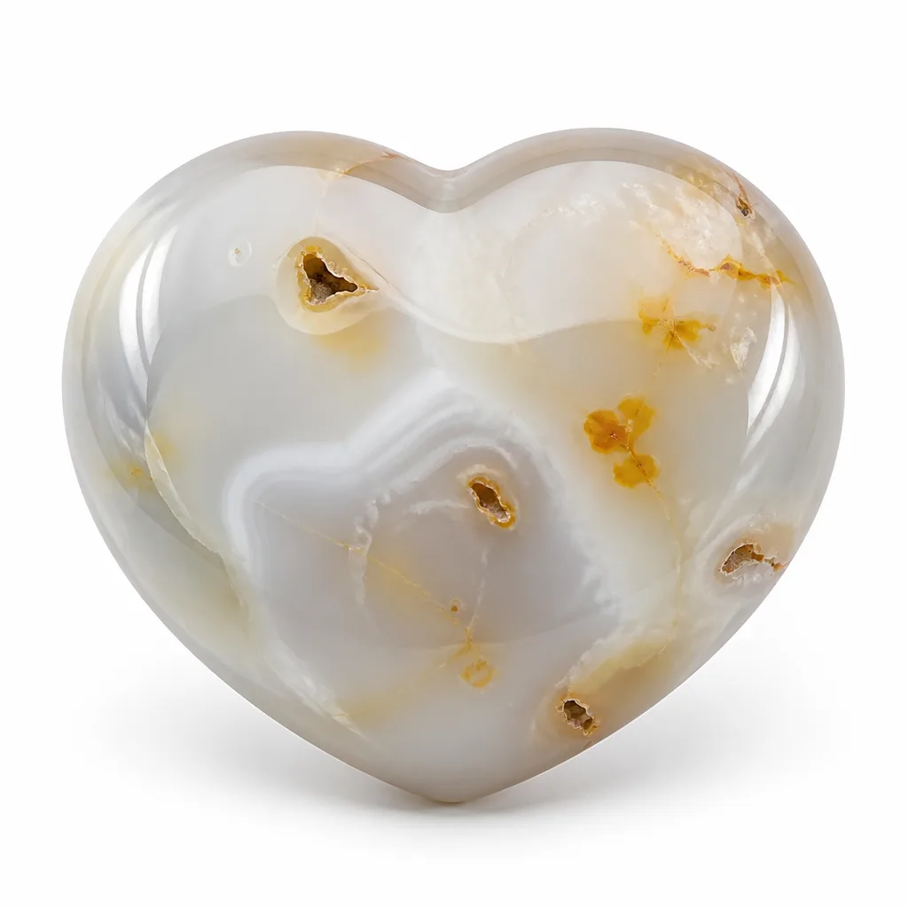 Premium Handcrafted Agate Heart – Chakra Healing Energy Decor for Meditation & Home