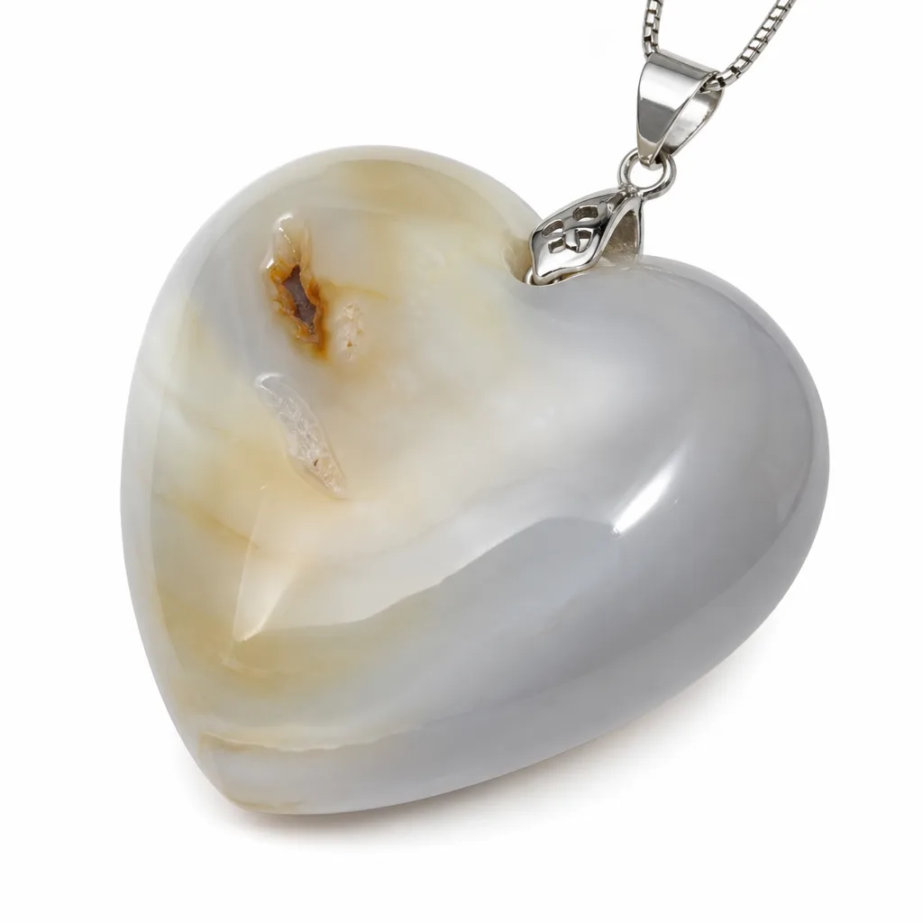 Premium Handcrafted Agate Heart – Chakra Healing Energy Decor for Meditation & Home