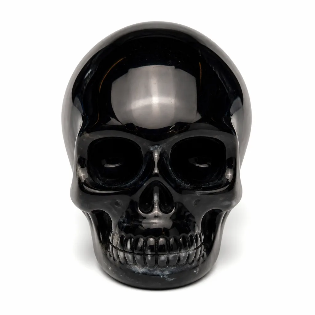 Obsidian Crystal Skull Premium Healing Energy Protection Decor for Meditation & Altar Collection