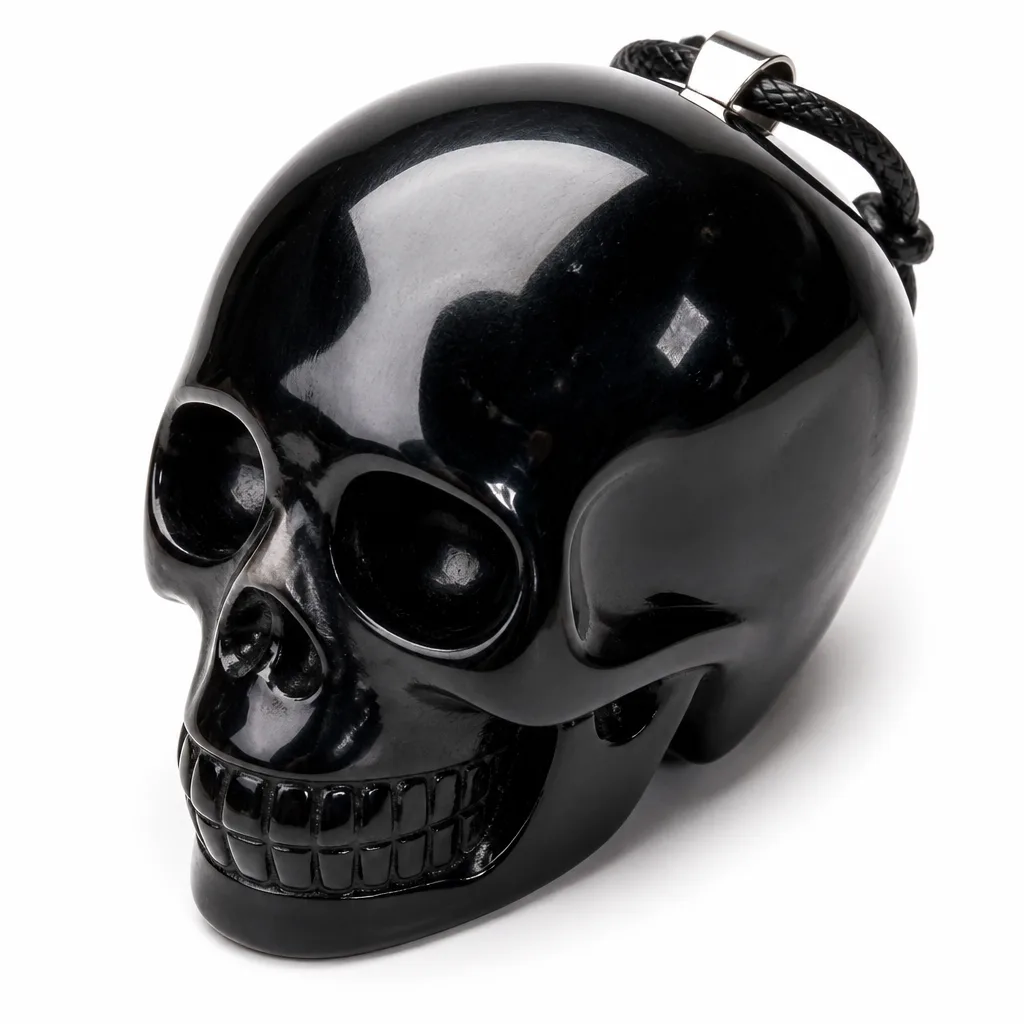 Obsidian Crystal Skull Premium Healing Energy Protection Decor for Meditation & Altar Collection