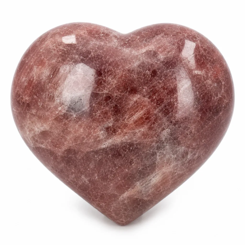 Premium Handcrafted Strawberry Quartz Heart – Chakra Healing Energy Decor for Meditation, Yoga & Spiritual Gifts