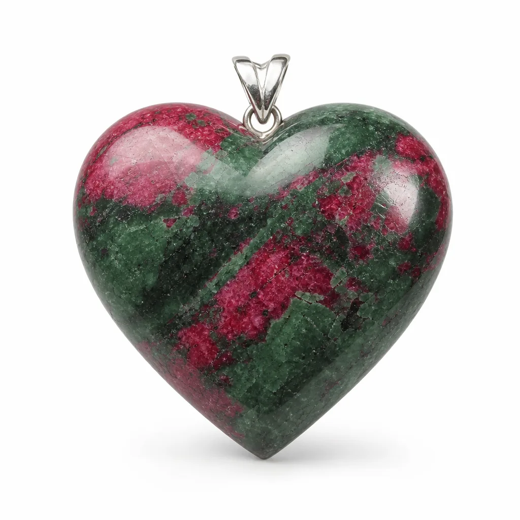 Premium Red Green Gem Heart Crystal – Handcrafted Healing & Chakra Decor for Meditation, Yoga, Bedroom, Office, Altar & Spiritual Gifts