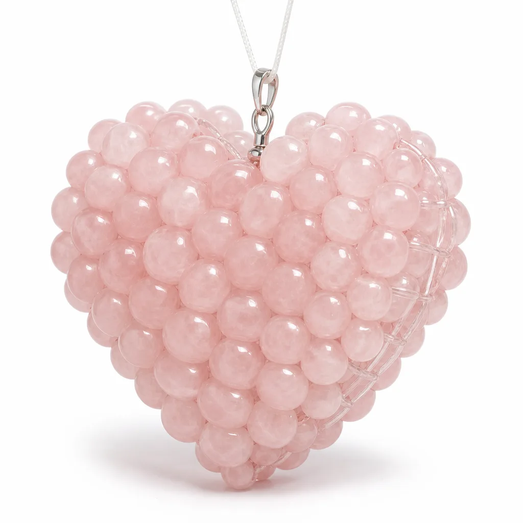 Premium Rose Quartz Heart Crystal Healing Decor for Meditation & Altar Gift Collection