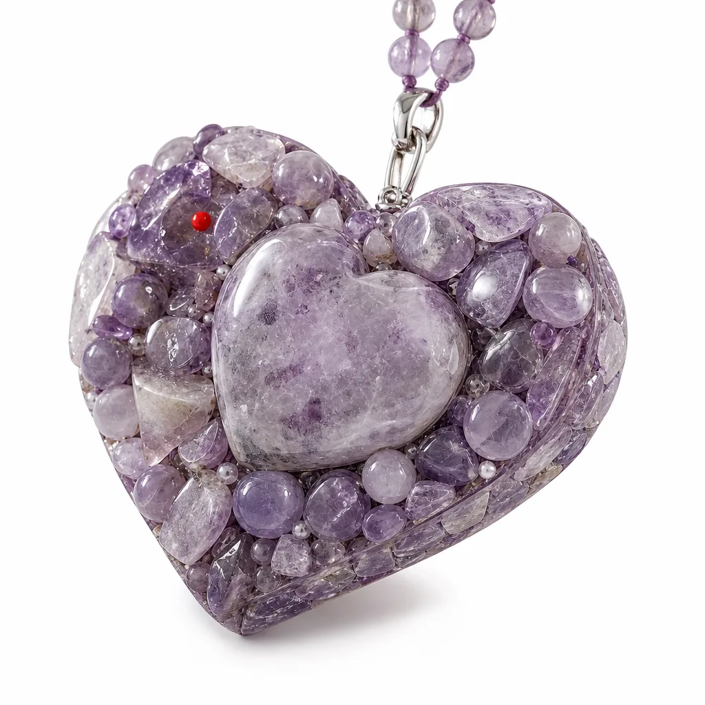 Premium Purple Mica Heart Crystal – Chakra Healing & Energy Protection for Meditation, Yoga, Home & Altar Decor