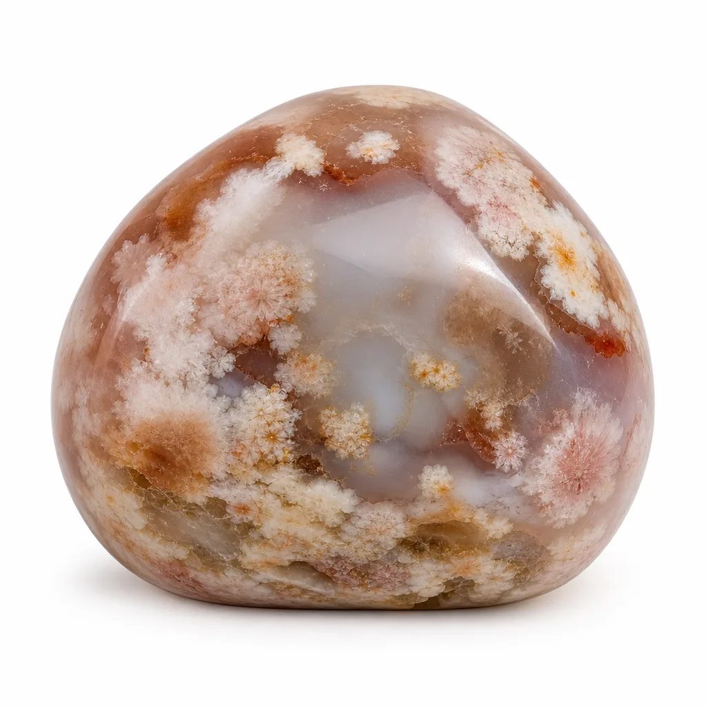 Premium Cherry Blossom Agate Crystal – Healing Chakra Energy & Protection for Meditation, Yoga, Home & Altar Decor
