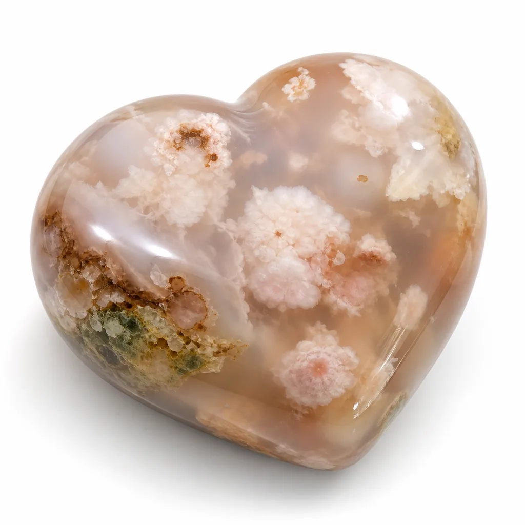 Premium Cherry Blossom Agate Crystal – Healing Chakra Energy & Protection for Meditation, Yoga, Home & Altar Decor